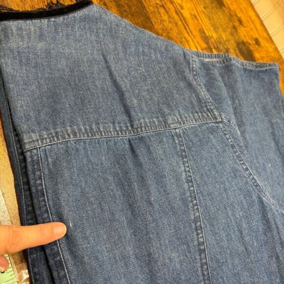 Elisabeth Size 18 Denim Dress Vintage Maxi Long Sleeve Western Prairie Modest - Picture 9 of 14